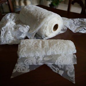 Vintage Wedding Party Decor. Fabric, lace, tulle